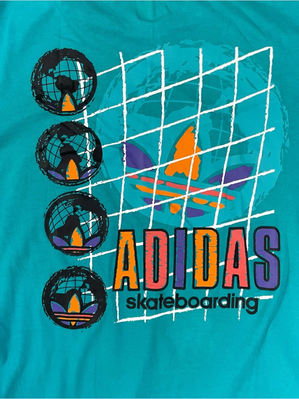 Adidas Skateboarding Graphic T Shirt Teal Trefoil Logo‎ Mens Medium - Picture 3 of 7